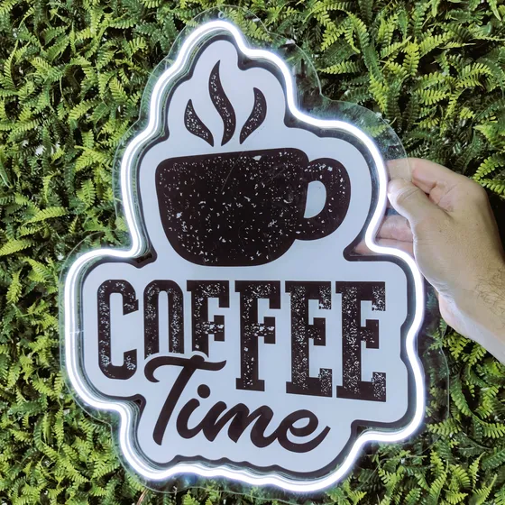 Painel Café Neon Última Geração Gravado Com Ia - 45cm