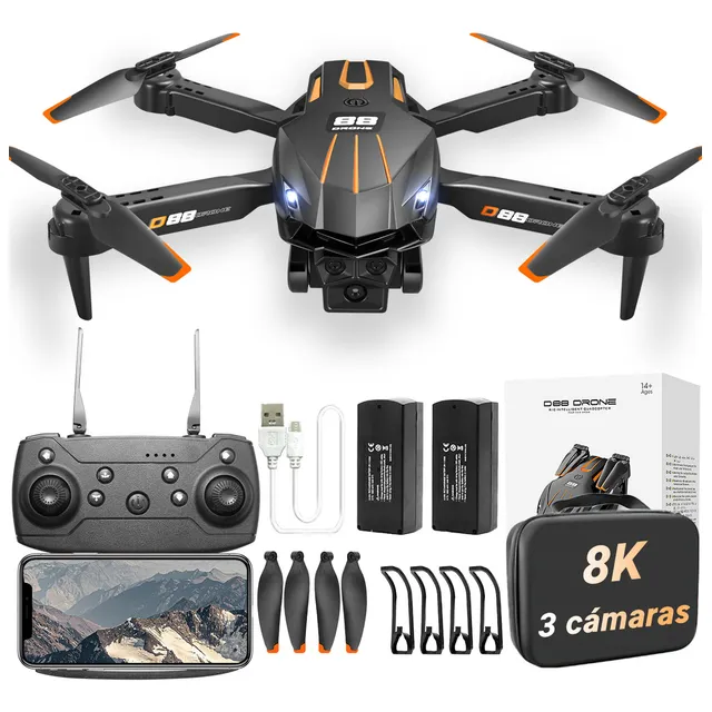 Mini Dron Professional Remote Control D88 Complete With 3 Camaras Hd Color 5.8 Ghz