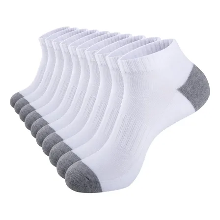 Meias Soquete Esportivas Masculinas Respiráveis Elásticas 10 Pares White-10pairs Algodão 36-42