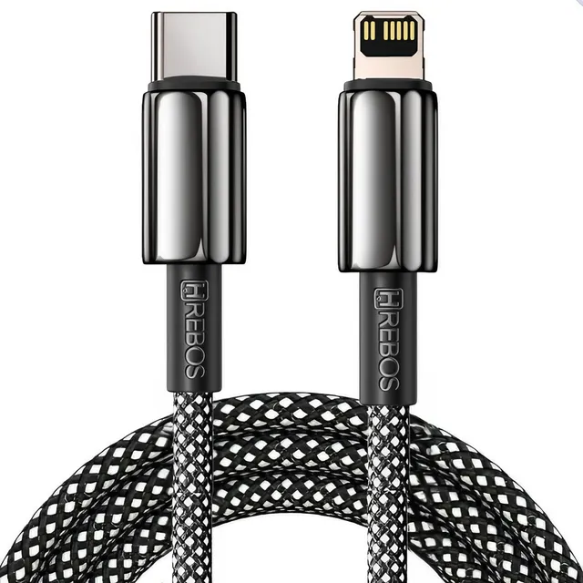 Cabo Carregador Usb C P/ iPhone 2 Metros Black Braid 100w