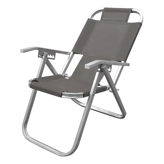 Reposera De Aluminio Botafogo 5 Posiciones H120kg Fs Color Gris