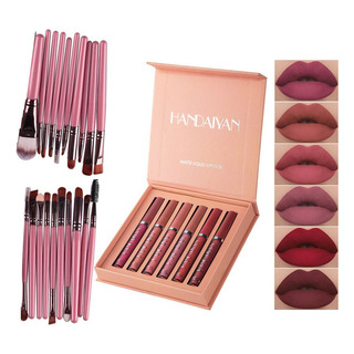 Set 6 Piezas Labiales Indelebles, Kit 20 Brochas De Maquilla Set 6 Piezas Labiales Indelebles, Kit 20 Brochas De Maquilla