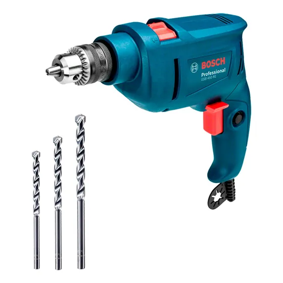 Taladro Percutor Gsb 450 Re Bosch 450w + 3 Brocas