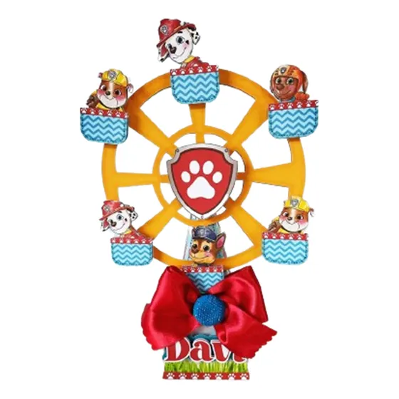 6 Centro De Mesa Piramide Paw Patrol Nene