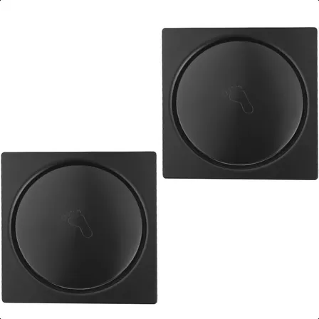 Kit 2 Ralo Click Inteligente 10x10 Preto Aço Inox Banheiro