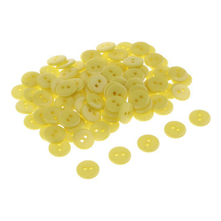 100 Botones Agujeros Hecho De Resina Para Amarillo 100 Botones Agujeros Hecho De Resina Para Amarillo
