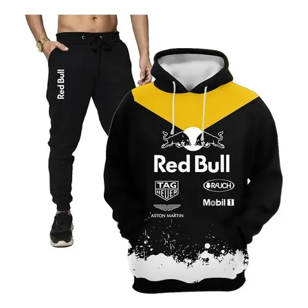 Conjunto Moletom + Calça Redbull Mobil Full Sublimação 3d