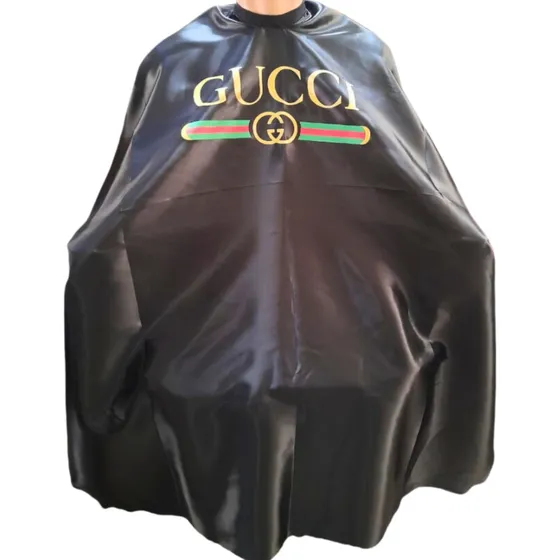 Capa Para Cortar Cabelo Barbeiro Cabeleireiro  Cetim Preto 