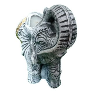 Elefante De Ceramica, Elefante Centro De Mesa Con Vela Elefante De Ceramica, Elefante Centro De Mesa Con Vela