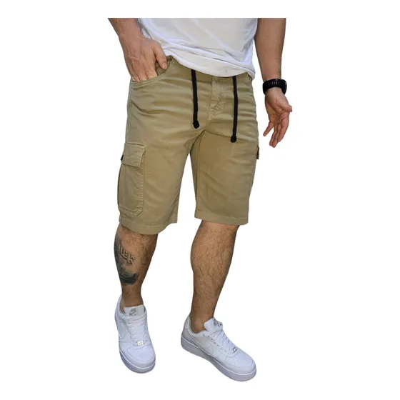 Bermuda Clasica Cargo, Bolsillos Lateral+cartuchera En Jean.