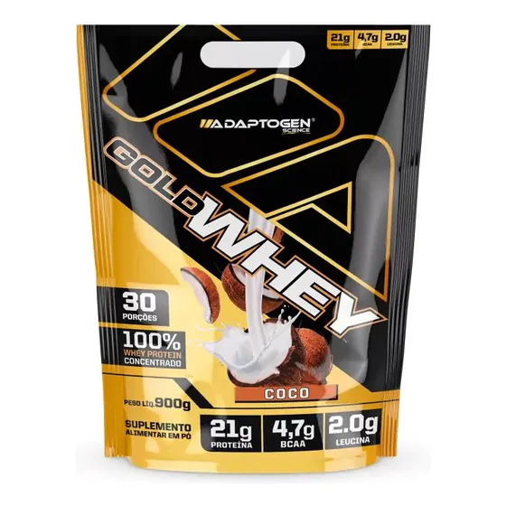 100% Gold Whey Refil Concentrado 900g - Adaptogen Science
