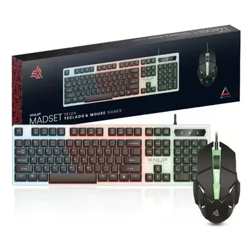 Kit Teclado e Mouse Gamer K-Mex RGB KM52 com MousePad preto
