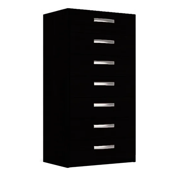 Comodas Cajoneras 7 Cajones Dormitorio Tabaco 078 Color Negro