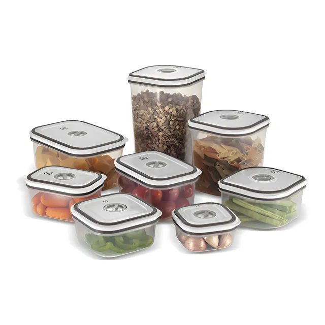 Kit Potes Plásticos Transparente Com Tampa Branca 8 Unidades Electrolux