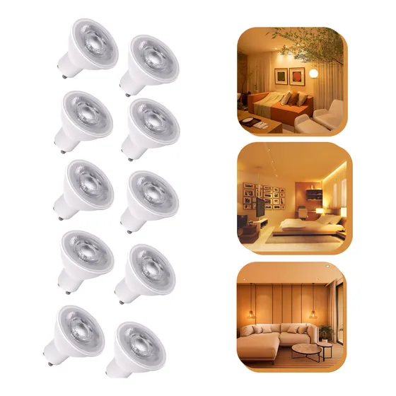 Kit 10 Lâmpada Led Dicroica Gu10 5w Branco Quente Ou Frio
