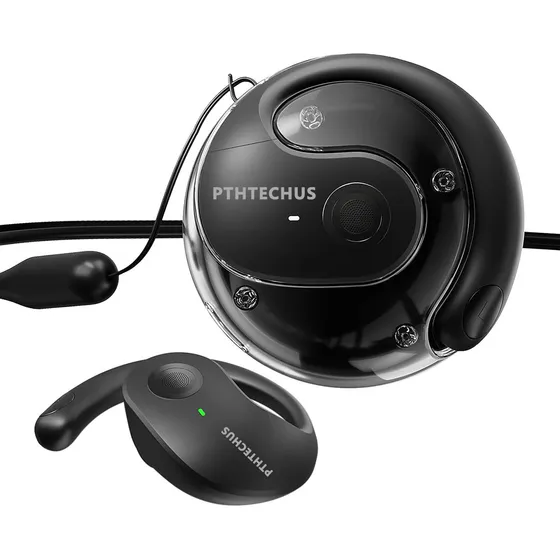 Audífonos Pthtechus JM13 Traductor Idiomas 144 Bluetooth Deportivos Oreja Colgante Auriculares Cancelación Del Ruido Micrófono Hd Integrado Impermeable Ipx5 Con Ganchos Open-ear Headset Color Negro