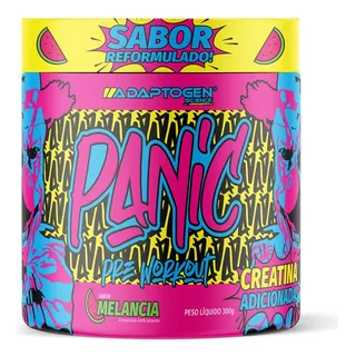Pré Treino Panic 300g Adaptogen Science Usa - Pré Workout Sabor Melancia Pré Treino Panic 300g Adaptogen Science Usa - Pré Workout Sabor Melancia