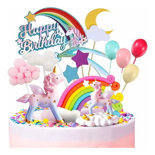 Unicorn Cake Plug-in Fila Decoración De Cumpleaños Unicorn Cake Plug-in Fila Decoración De Cumpleaños