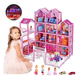 Casa De Muñecas Con Luces Para Niñas Casita De Muñecas Casa De Muñecas Con Luces Para Niñas Casita De Muñecas