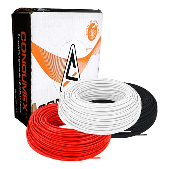 Pack 3 Cajas Cable Cobre Condumex Nylon Vinanel Cal 10 300m Negro/blanco/rojo