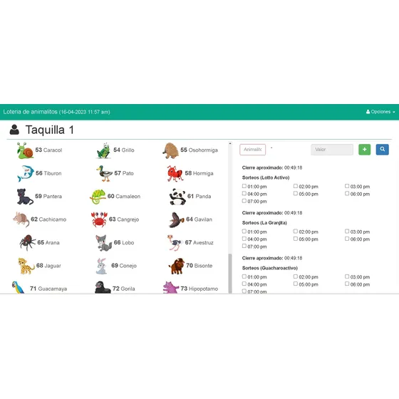 Sistema Para Vender Sorteos Lotto Activo Y Otros Mas