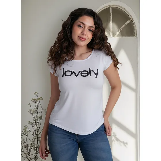 Remera Viscosa Manga Corta Lovely Mujer