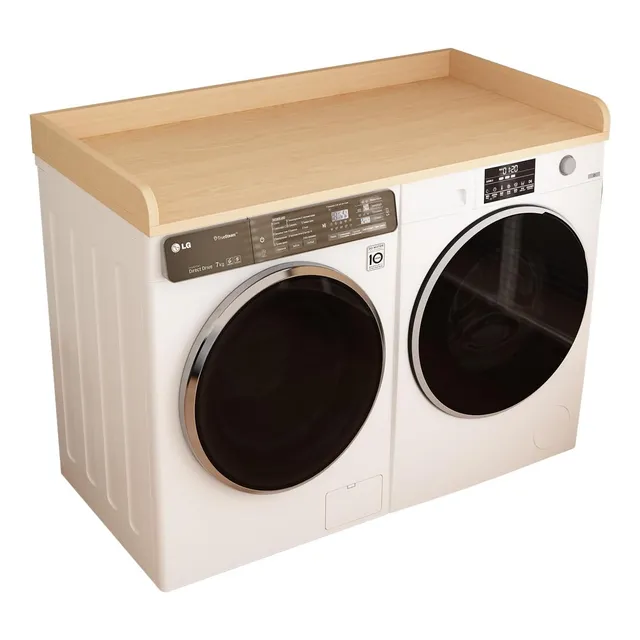 Lavadora Secadora De Encimera Madera Maciza 54x27.5