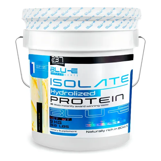 Proteína Whey Hidrolizada Isolate Blu-e 9kg Sabores 237 Serv Sabor Vainilla
