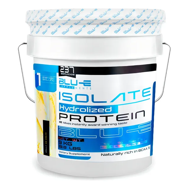 Proteína Whey Hidrolizada Isolate Blu-e 9kg Sabores 237 Serv Sabor Vainilla