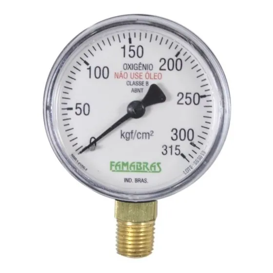 Manometro Ox/ar/co2 Entrada 315kgf/cm2 R. 1/4  Npt Latao