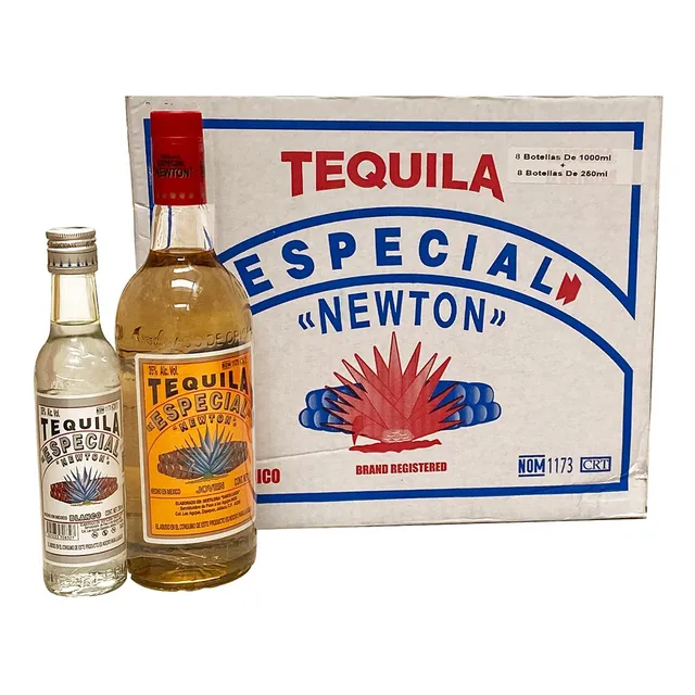 Caja Tequila Especial Newton Joven 1l Con Pacha 200ml