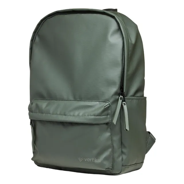 Mochila Vertikal Waterresistant Para Laptop 15 , Poliéster. Color Verde Diseño De La Tela Lisa