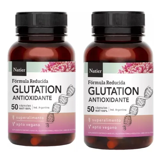 Pack X 2 Glutatión Natier Vegano 50 Cáps 50 Ml Sin Gluten