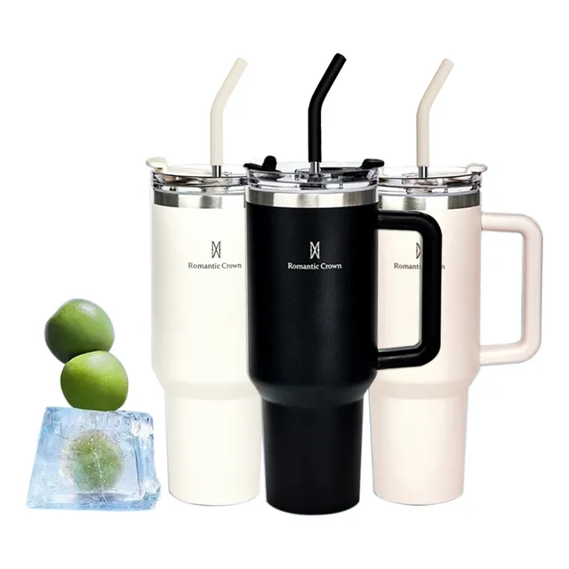 Copo Térmico Gigante 1,2l Inox Com Tampa E Inox Canudo