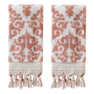 Zhmy Juego De Toallas De Mano Skl Home Mirage Fringe, 100% Zhmy Juego De Toallas De Mano Skl Home Mirage Fringe, 100%