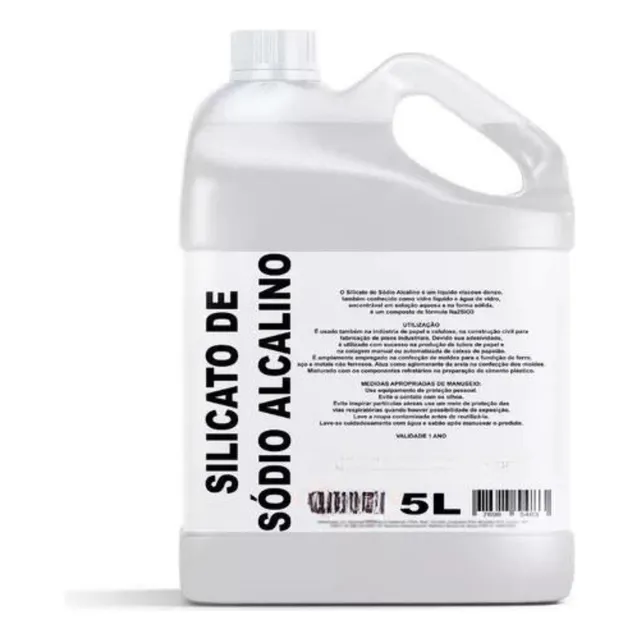 Silicato De Sódio Alcalino ( Vidro Líquido ) Frasco 5 Litro