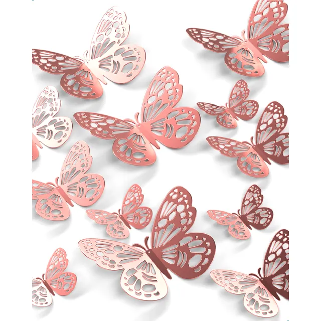 Mariposas Decorativas 3d Troqueladas Papel Adhesivo Pared
