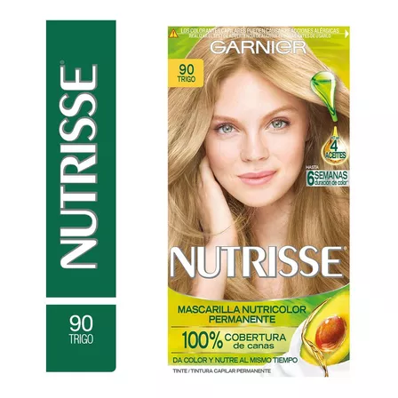 Kit Tinte Garnier  Nutrisse regular clasico Mascarilla nutricolor permanente tono 90 trigo para cabello