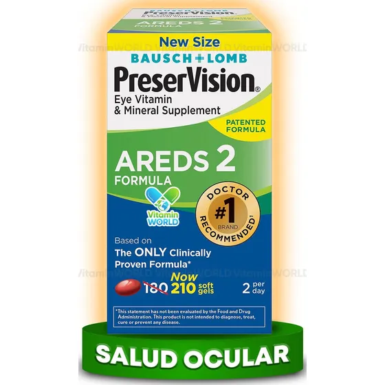 Suplemento Preservision Areds 2 Bausch and Lomb 210 Cápsulas Blandas Sin Sabor