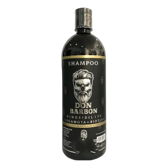 Don Barbon, Shampoo, Con Minoxidil, Bergamota Y Biotina 1 L