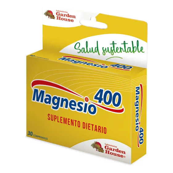 Garden House Magnesio 400 Calambres Huesos Artrosis X30 Comp Sabor Sin sabor