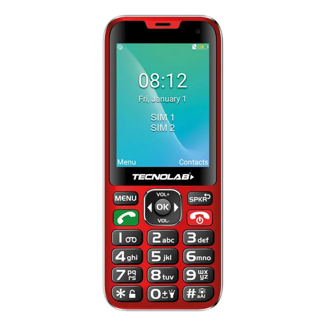 Telefono Celular Senior Tecnolab 4g Adulto Mayor Tl487 Rojo