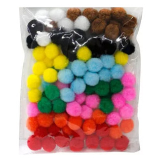 Pompones 38 Mm Varios Colores Con 100 Piezas Manualidades Pompones 38 Mm Varios Colores Con 100 Piezas Manualidades