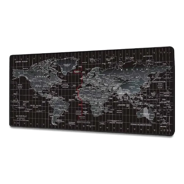 Mouse Pad Gamer Mapa Mundial 90x40cms - Ps Color Negro
