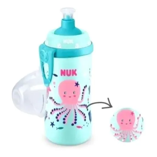 Vaso Nuk Junior Cup 300ml Efecto Camaleon Cambia Color + 18m Color Turquesa Pez