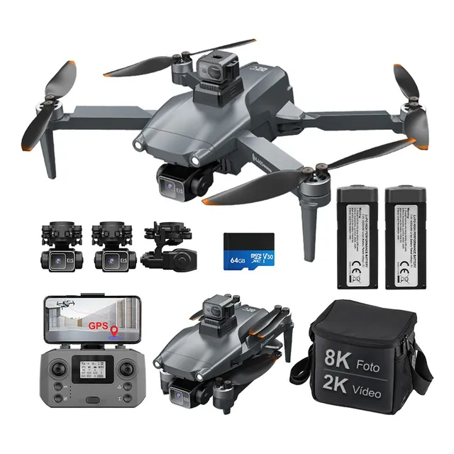 Mini drone SJRC L600 Pro Max GPS Rc L600MAX-EVO con cámara 8K silver gray 2.4GHz 2 baterías