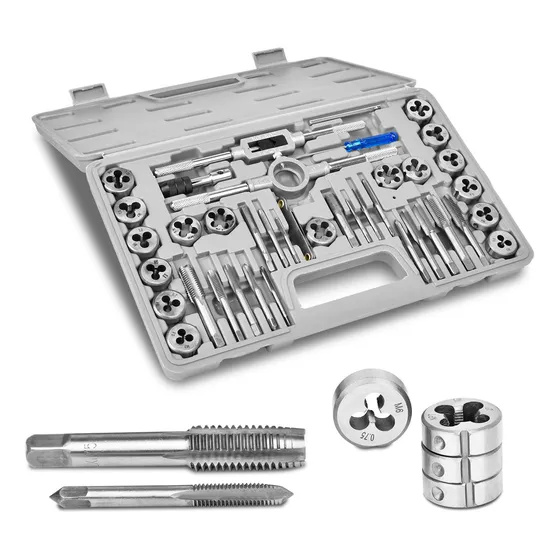 Set De Machuelos Y Terraja Métrico De Acero M3-m12 40pzs
