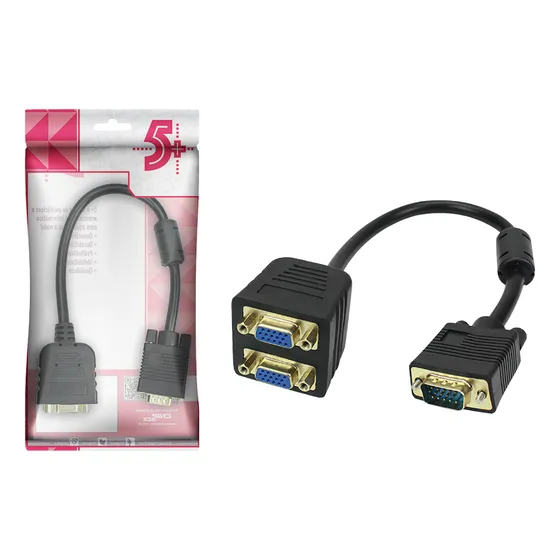8x Cabo Y Vga 1x2 Divisor Splitter Duplicador - 5+