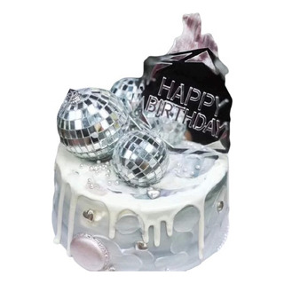 Cake Topper Para Pastel Diseño Bola Disco Plateada 6 Pzas Cake Topper Para Pastel Diseño Bola Disco Plateada 6 Pzas