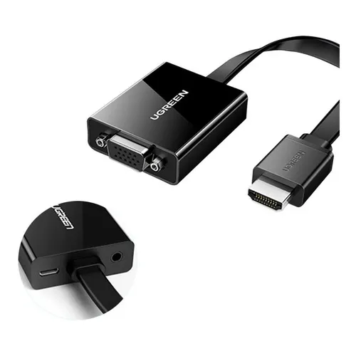Ugreen Convertidor Hdmi A Vga + Audio Plug 3.5 - 1920x1080